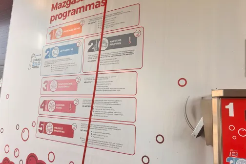 Mazgā&scaron;anas programmu saraksts auto mazgātavā.