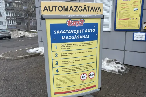 Automazgātavas informatīvs stends ar instrukcijām.