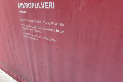 Instrukcija &ldquo;Mikropulveri &ndash; 1 pistole&rdquo; par mazgā&scaron;anu no aug&scaron;as uz leju Ceļavēj&scaron; automazgātavā Babītē