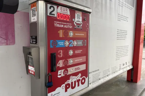 PUTO programmu panelis &ldquo;Tīram auto!&rdquo; ar pieciem mazgā&scaron;anas posmiem mazgā&scaron;anas vietā Jelgavā