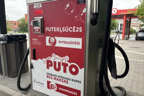 Putekļsūcējs ar bezmaksas riepu spiediena kompresoru PUTO automazgātavā Jelgavā
