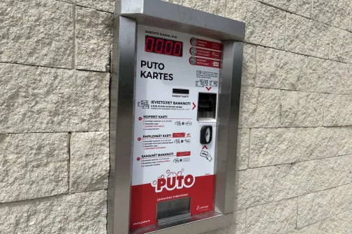 Automāts &ldquo;PUTO kartes&rdquo; &ndash; kartes iegāde, papildinā&scaron;ana un bankno&scaron;u samaiņa PUTO automazgātavā Siguldā