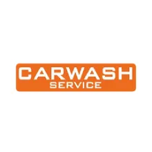 Carwash Service oranžs logo uz balta fona.