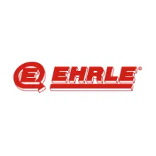 Ehrle logo ar sarkanu tekstu.